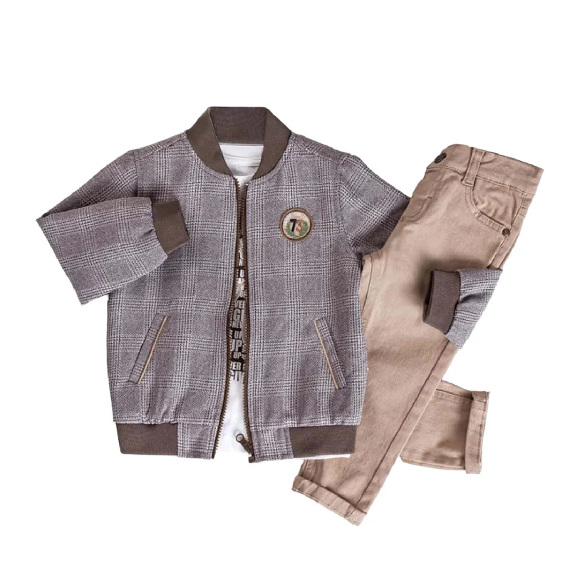 tops suitable for warm weather for menLittle Boys' Jacket, T-Shirt and Jeans 3-Piece Set in Comfortable Cotton
