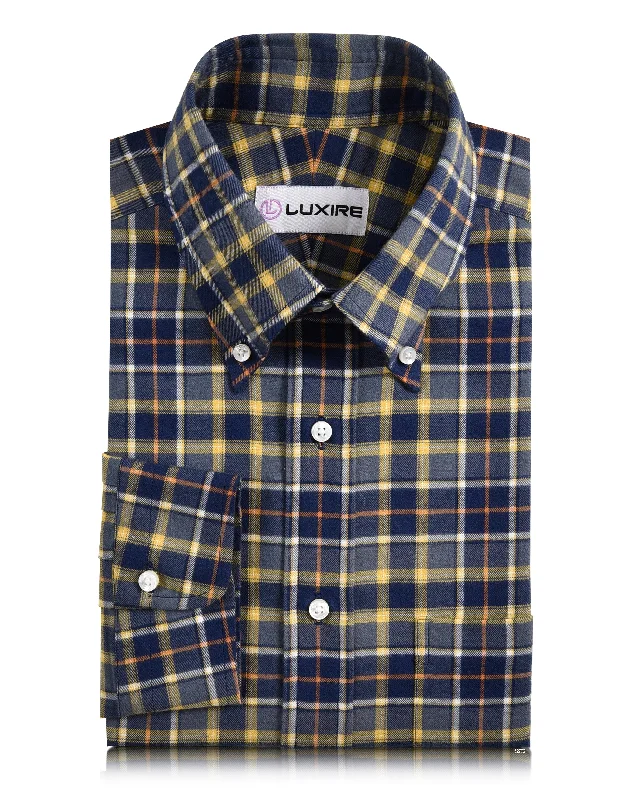 anoraks for menGrey Yellow Tartan Twill