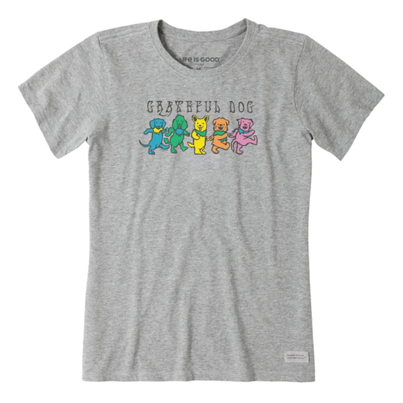 men's short-sleeved tops with a bold print or patternWomen's Grateful Dog Short Sleeve Tee