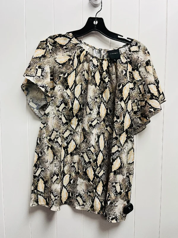 Oversized women's topsTop Short Sleeve By Alex Marie In Snakeskin Print, Size: L
