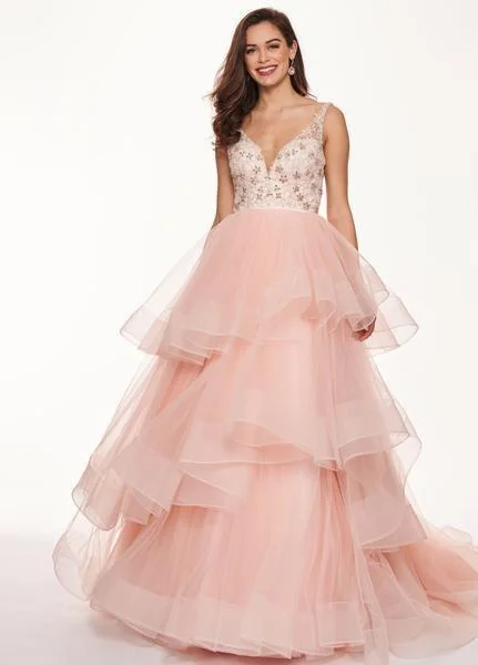Autumn dresses for fall fashionRachel Allan 6642 - Floral Ornate Long Tiered Ballgown