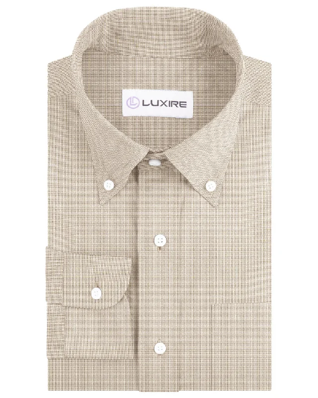 tops with patches for menCotton Poly: Light Beige End On End