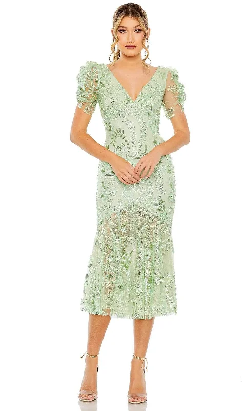 Strapless dresses for womenMac Duggal 68266 - Puff Sleeve Evening Dress