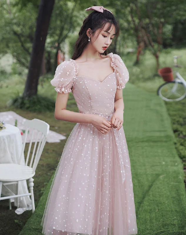 Lace dresses for womenCute tulle short prom dress party dress  8405