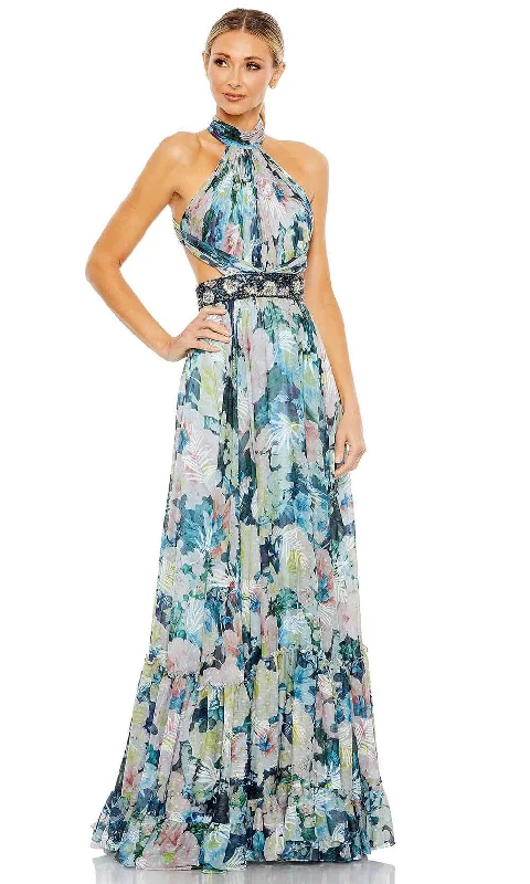 High-neck dresses for womenIeena Duggal 68089 - Halter Pleated Bodice Evening Gown