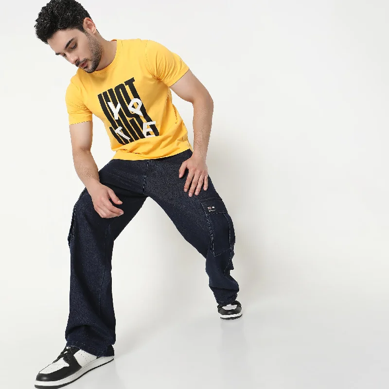 tops with rolls for menRegular Fit Graphic T-Shirt
