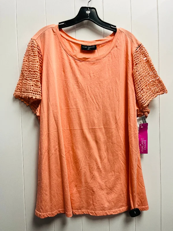 Autumn women's topsTop Short Sleeve By Lane Bryant In Orange, Size: 18
