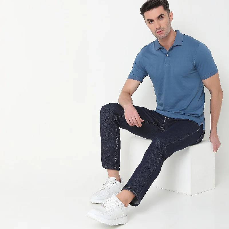 tops suitable for warm weather for menRegular Fit Structured Polo T-Shirt