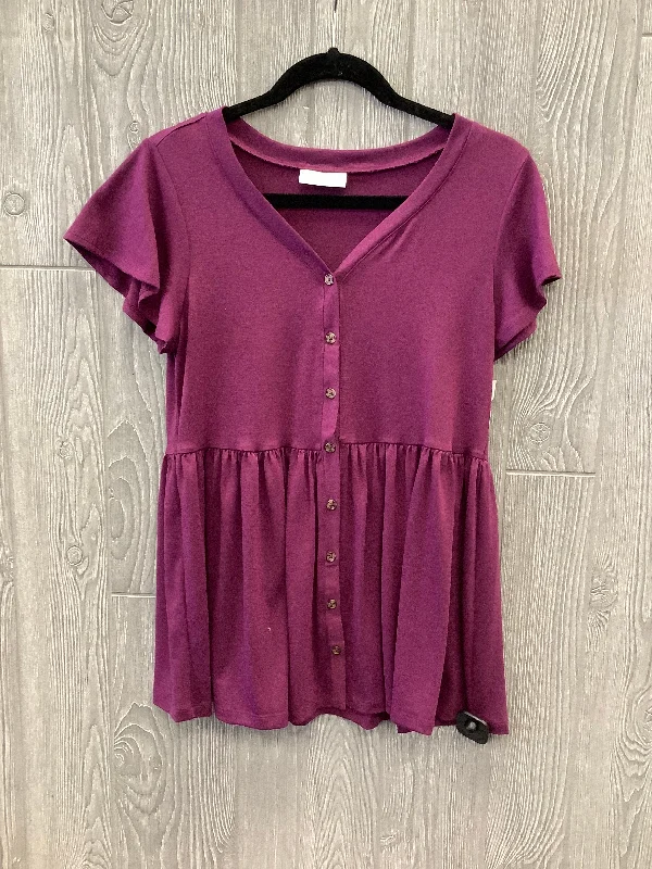 Breathable women's topsTop Short Sleeve By Bobbie Brooks In Purple, Size: S