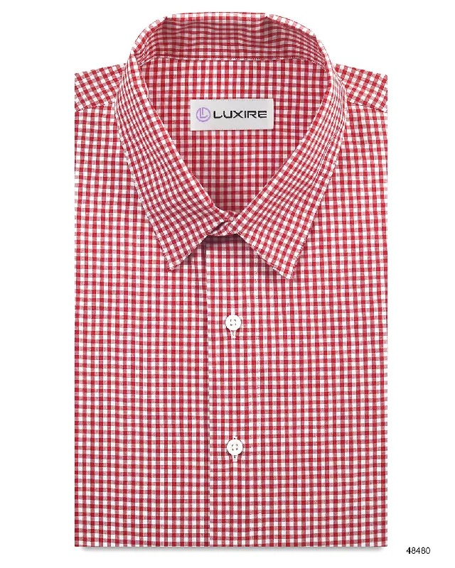 button-down shirts for menRed Gingham Checks