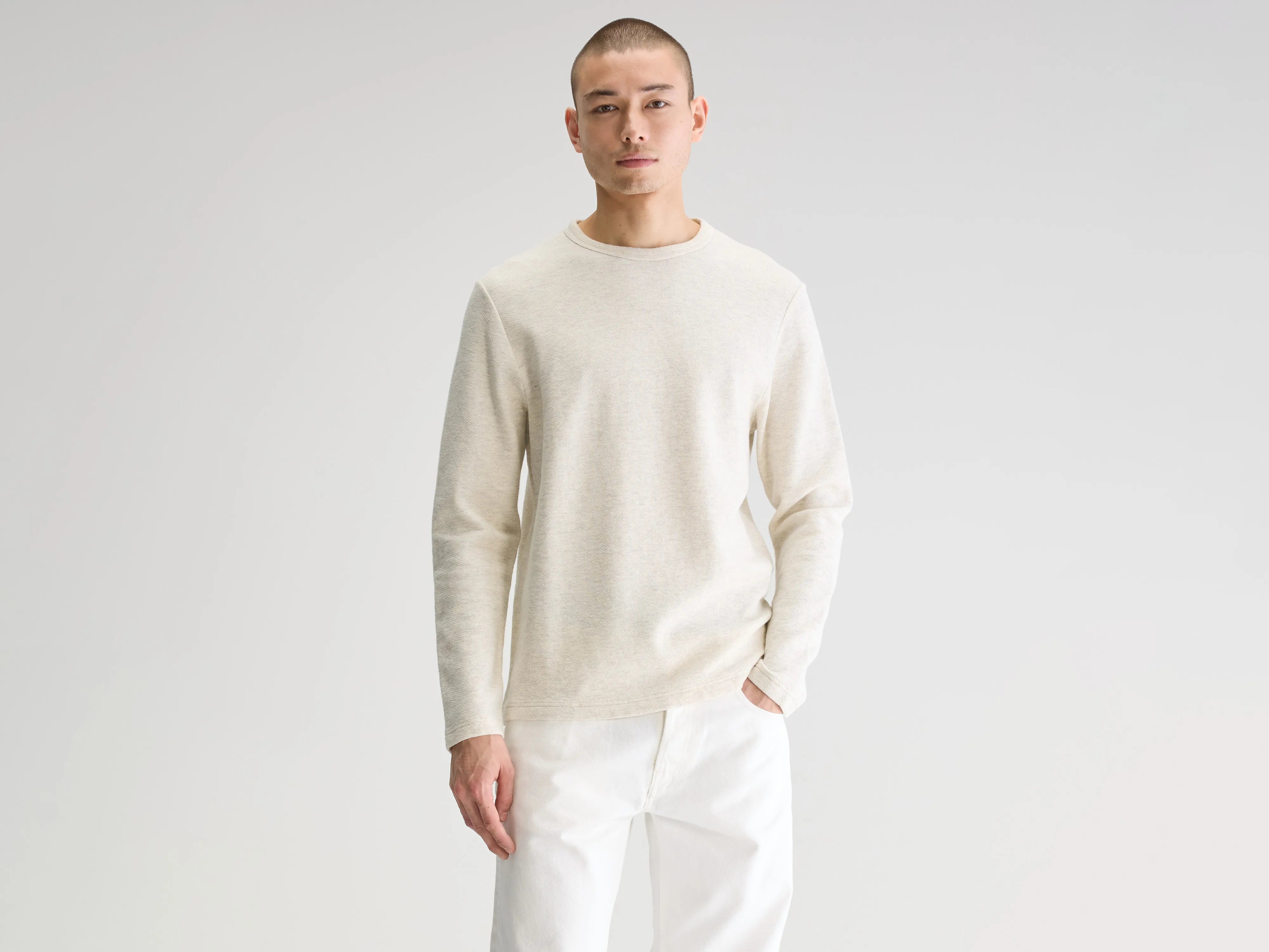 short-sleeved tops for men with an adjustable cuffFresh long-sleeve t-shirt (251 / M / OYSTER)