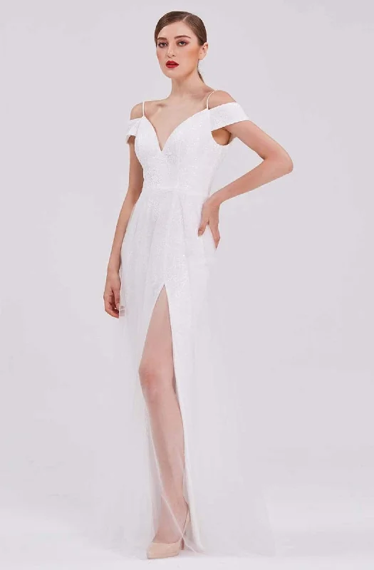 Mother-of-the-bride dressesJ'Adore Dresses - J16029 Off Shoulder High Slit Prom Dress