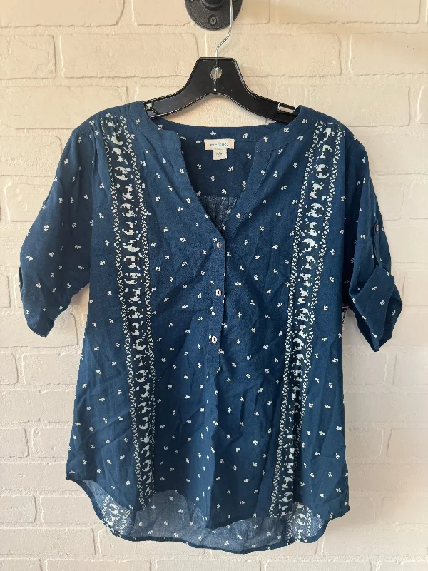 Running women's topsTop Short Sleeve By Sundance In Blue & White, Size: S