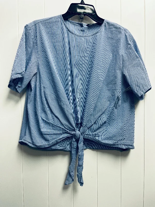 Sequined women's topsTop Short Sleeve By Zara Women In Blue, Size: L