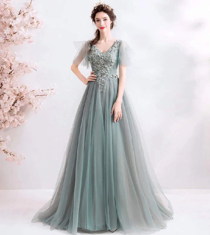 Festival dresses for music and arts eventsElegant v neck lace long prom dress evening dress  8531