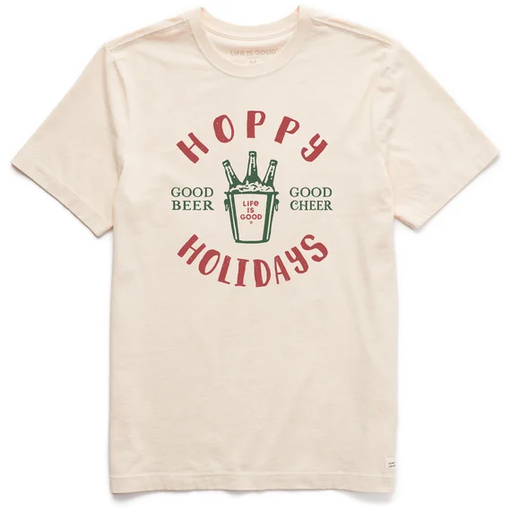 polyester short-sleeved shirts for menMen's Hoppy Holidays Beer Cheer Crusher Tee
