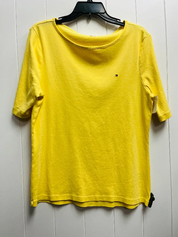 UV-protective women's topsTop Short Sleeve By Tommy Hilfiger In Yellow, Size: Xl