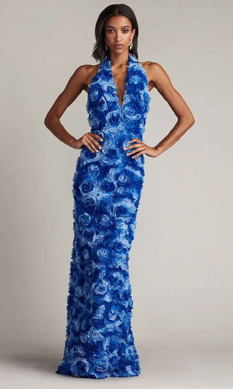 Dancewear dresses for performancesTadashi Shoji CFI24309L - Rosette Halter Evening Gown