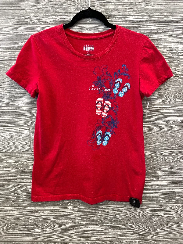 Neon women's topsTop Short Sleeve By Clothes Mentor In Red, Size: S