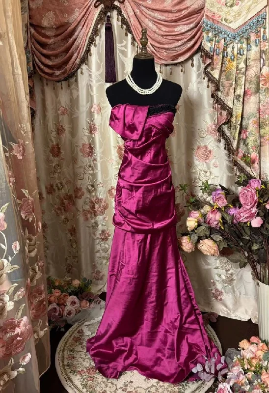 Workout dresses for active lifestylesPink Retro Fashion Elegant Long satin Ruffled Ball Gown Evening Dress gh3221