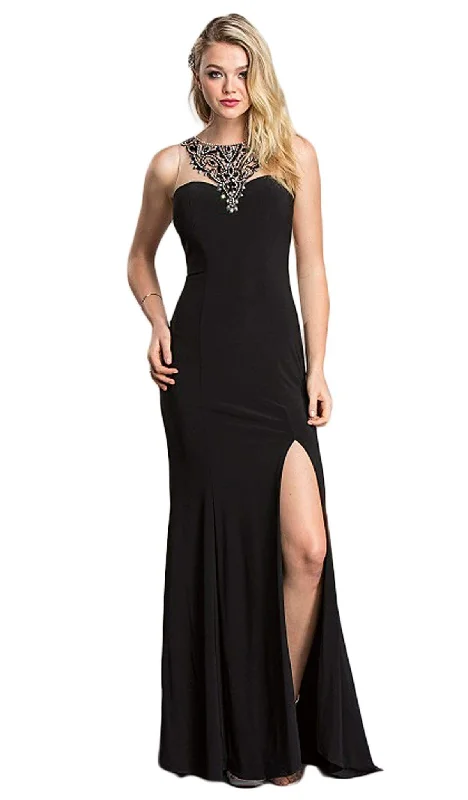 Smock dresses for womenTrevi Collection - Sheath Evening Dress with Slit