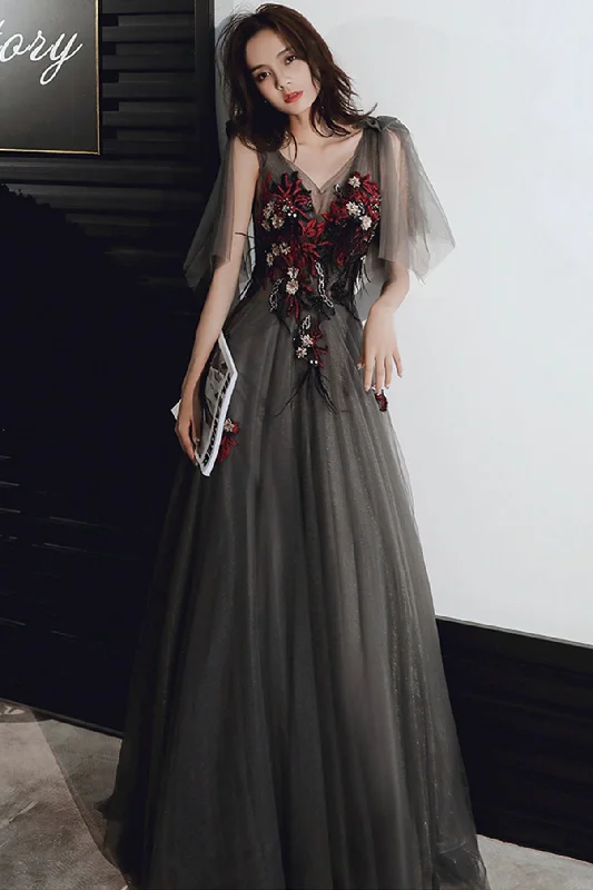 Striped dresses for womenBlack lace long prom dress black evening dress  8630