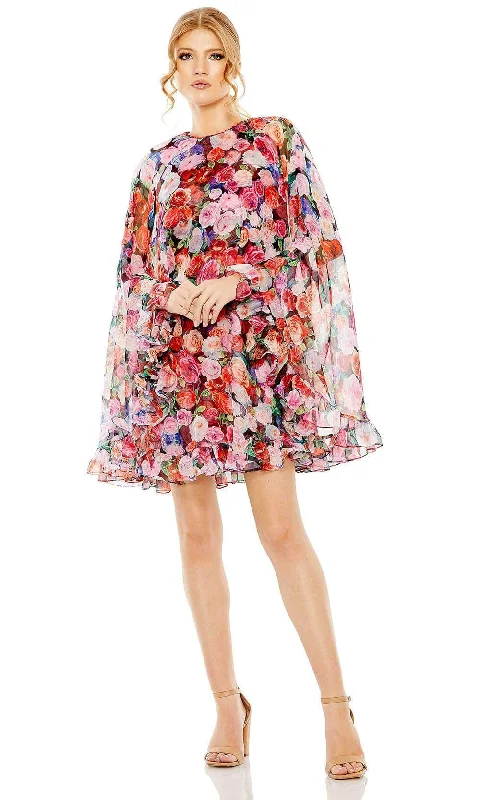 Round-neck dresses for womenIeena Duggal 55931 - Floral Print Short Dress