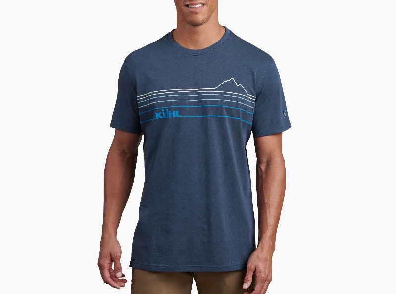 checked short-sleeved men's shirtsMen's Mountain Lines Tee - Pirate Blue