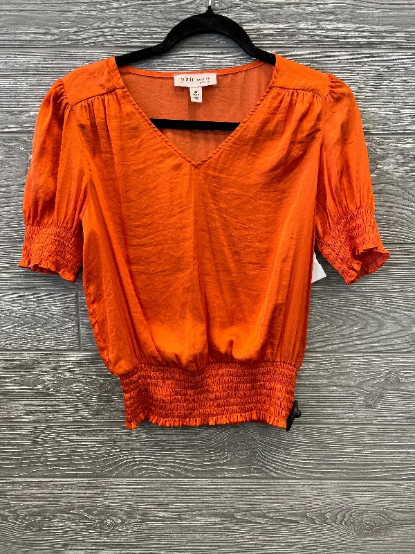 Wrap women's topsTop Short Sleeve By Philosophy In Orange, Size: S