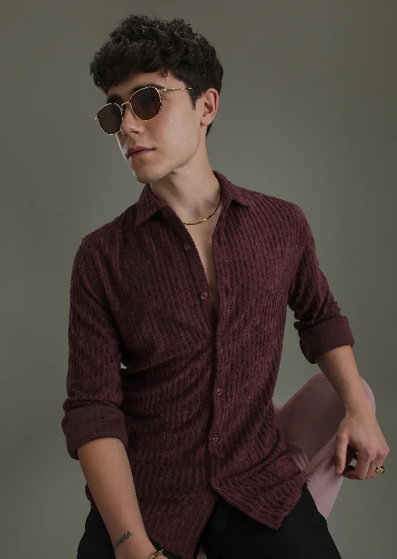 plaid shirts for menMaroon Corduroy Stripe Shirt