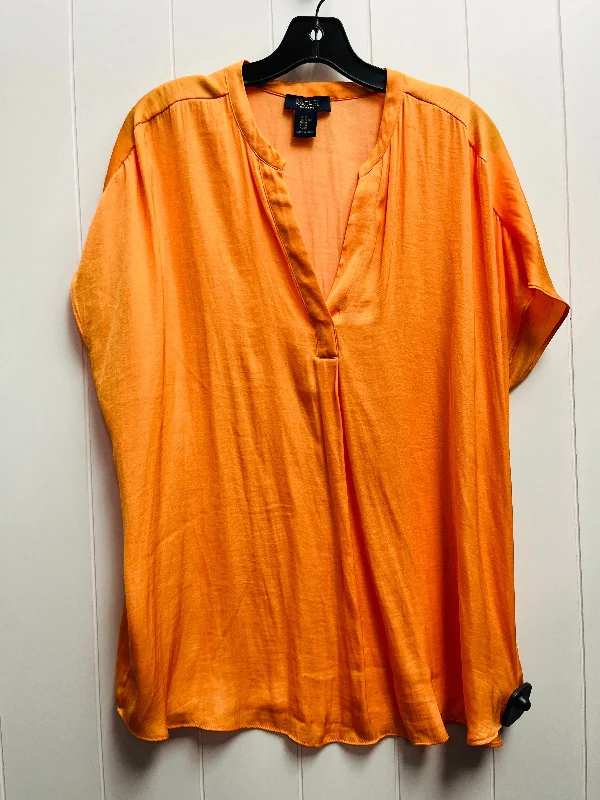 Winter women's topsTop Short Sleeve By Rachel Zoe In Orange, Size: Xl