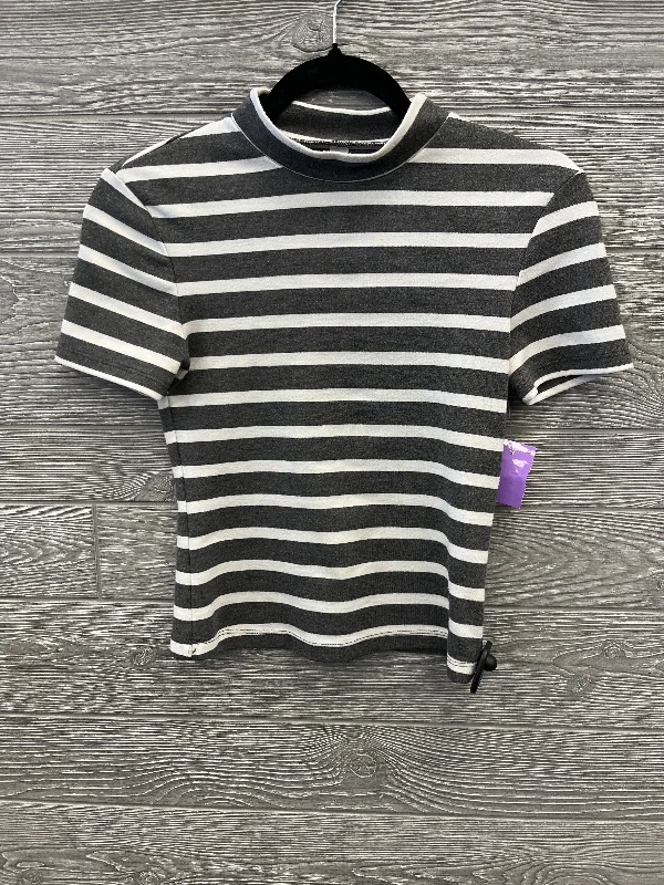 Cropped women's topsTop Short Sleeve By American Apparel In Striped Pattern, Size: S