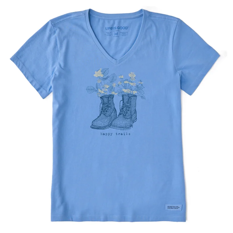 short-sleeved shirts for men on saleWomen's Happy Trails Engraved Boots Crusher Vee
