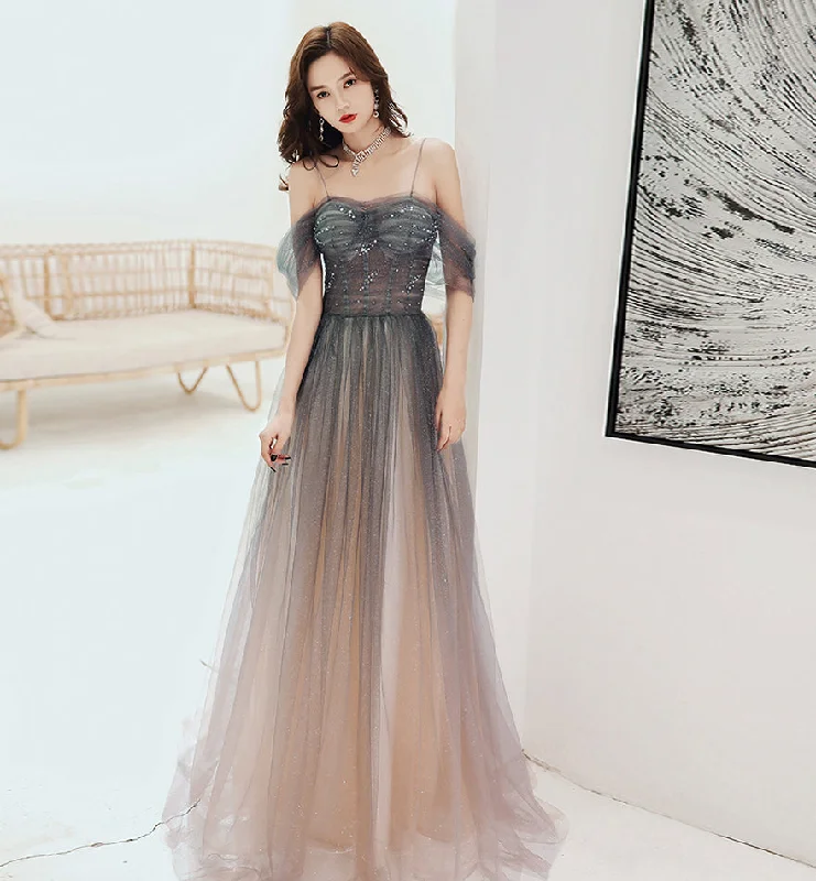 Smock dresses for womenStylish tulle long prom dress evening dress  8460