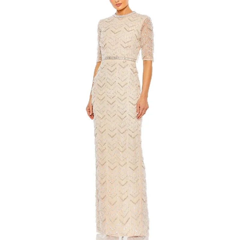 Cocktail dresses for womenMac Duggal Womens Beaded Long Evening Dress