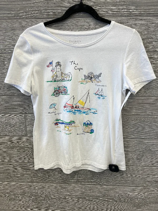 Tall women's topsTop Short Sleeve By Talbots In White, Size: Petite   S