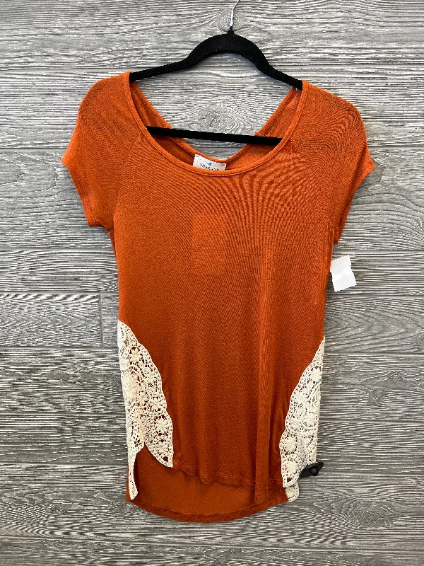 Burgundy women's topsTop Short Sleeve By Clothes Mentor In Orange, Size: Xs
