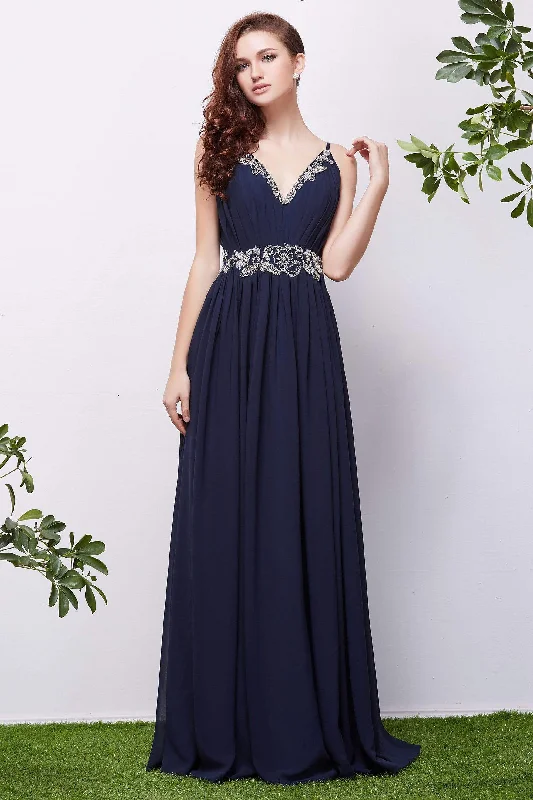 Winter dresses for cold weatherJ'Adore Dresses - J13072 Embellished V-Neck Chiffon Prom Dress