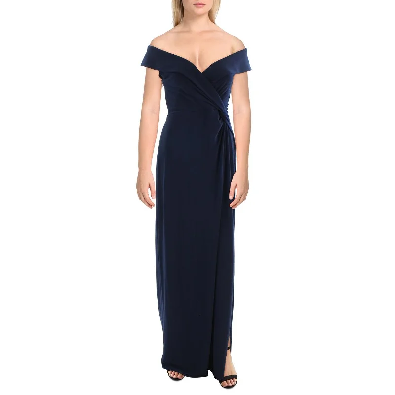 Plunging neckline dresses for womenLauren Ralph Lauren Womens Jersey Long Evening Dress