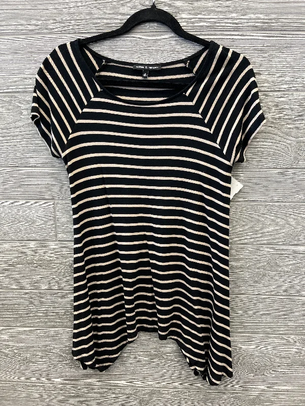 Travel women's topsTop Short Sleeve By Cable And Gauge In Striped Pattern, Size: S