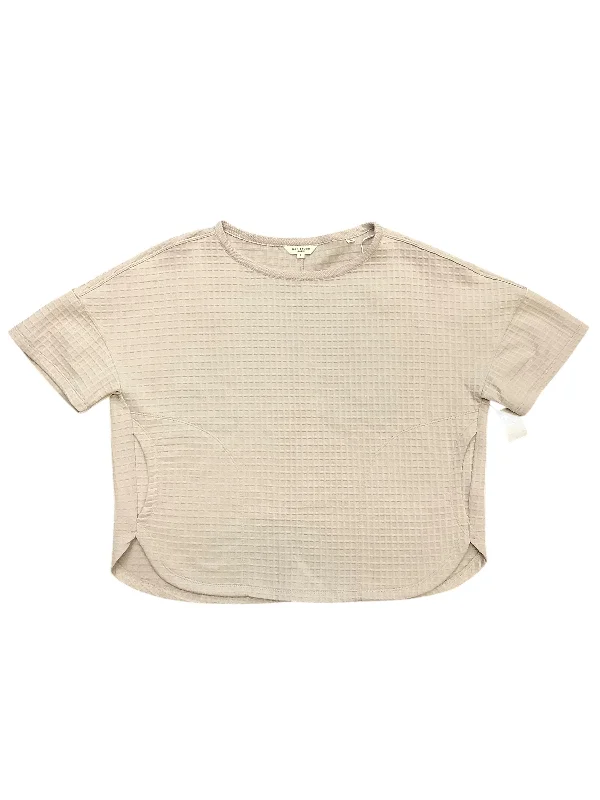 Sheer women's topsTop Short Sleeve Basic By Max Studio In Tan, Size: 6