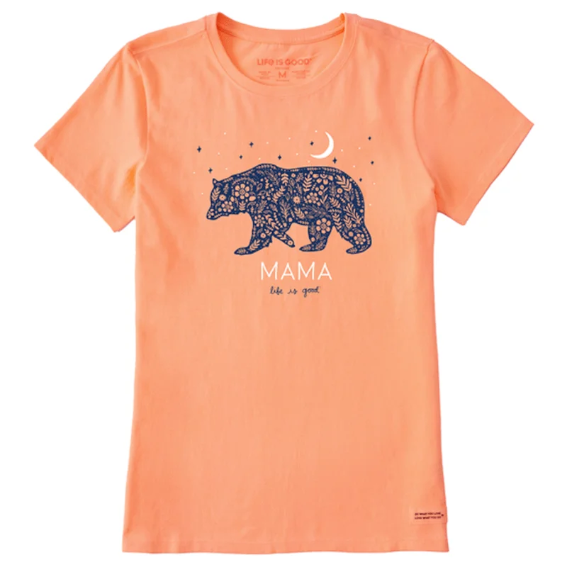 cotton short-sleeved men's shirtsWomen's Floral Mama Bear Crusher Tee