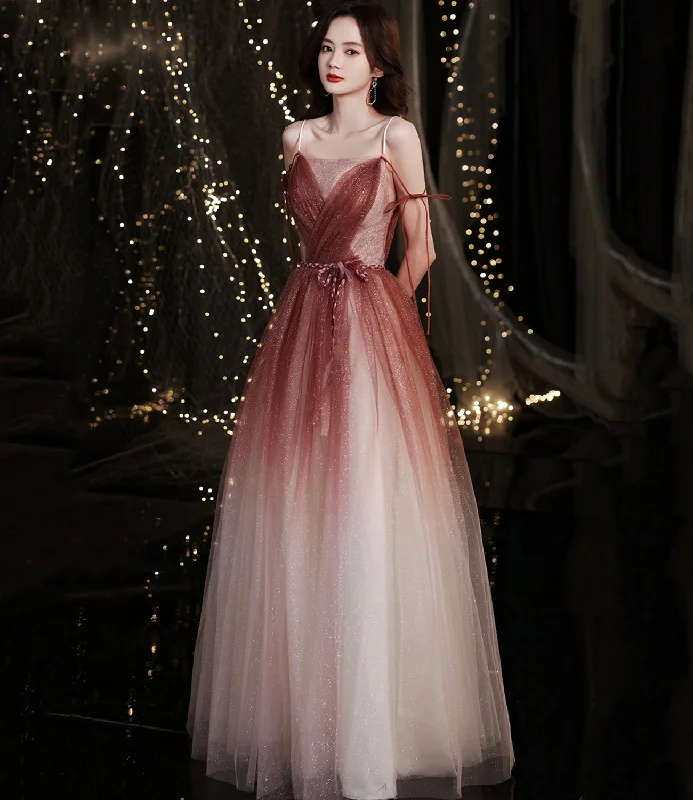 Sheath dresses for womenStylish tulle long A line prom dress evening dress  8668