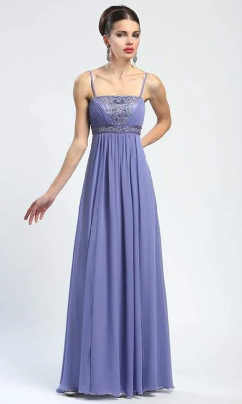 Striped dresses for womenSue Wong - N4219 Spaghetti Straps Ruched Long Gown