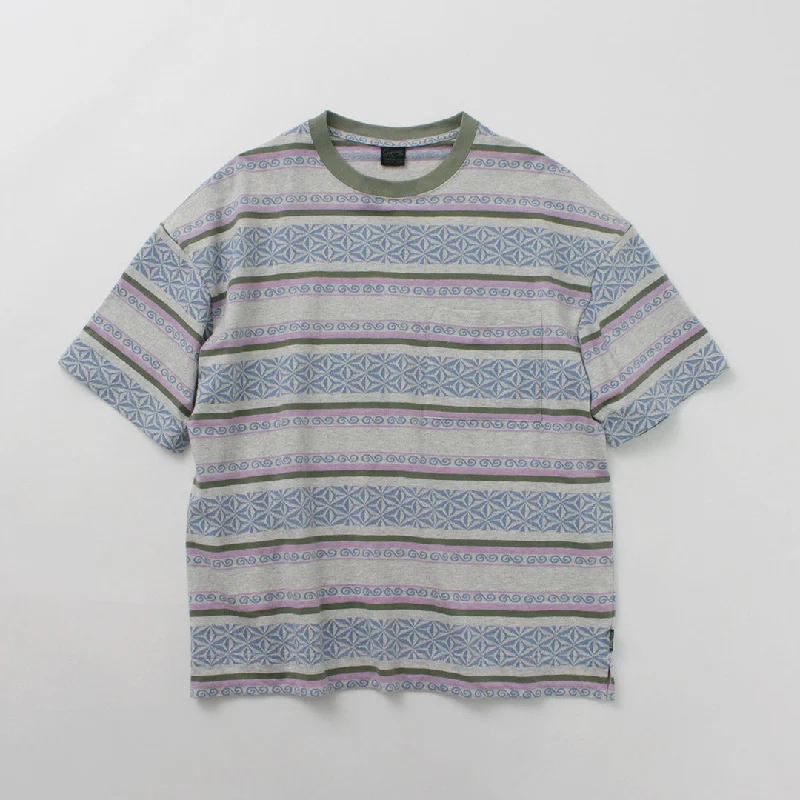 dress shirts for menGOHEMP / Wide Slit T-Shirt Hemp Leaf Jacquard