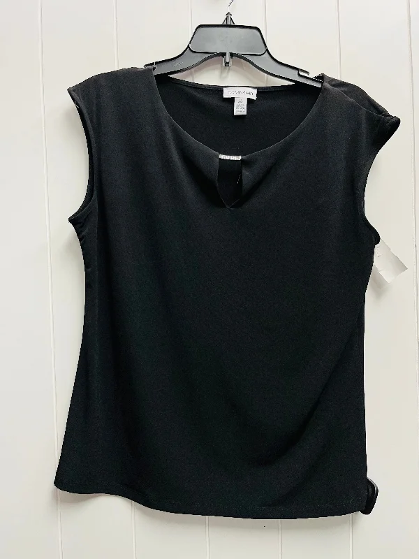 Racerback women's topsTop Short Sleeve By Calvin Klein In Black, Size: L