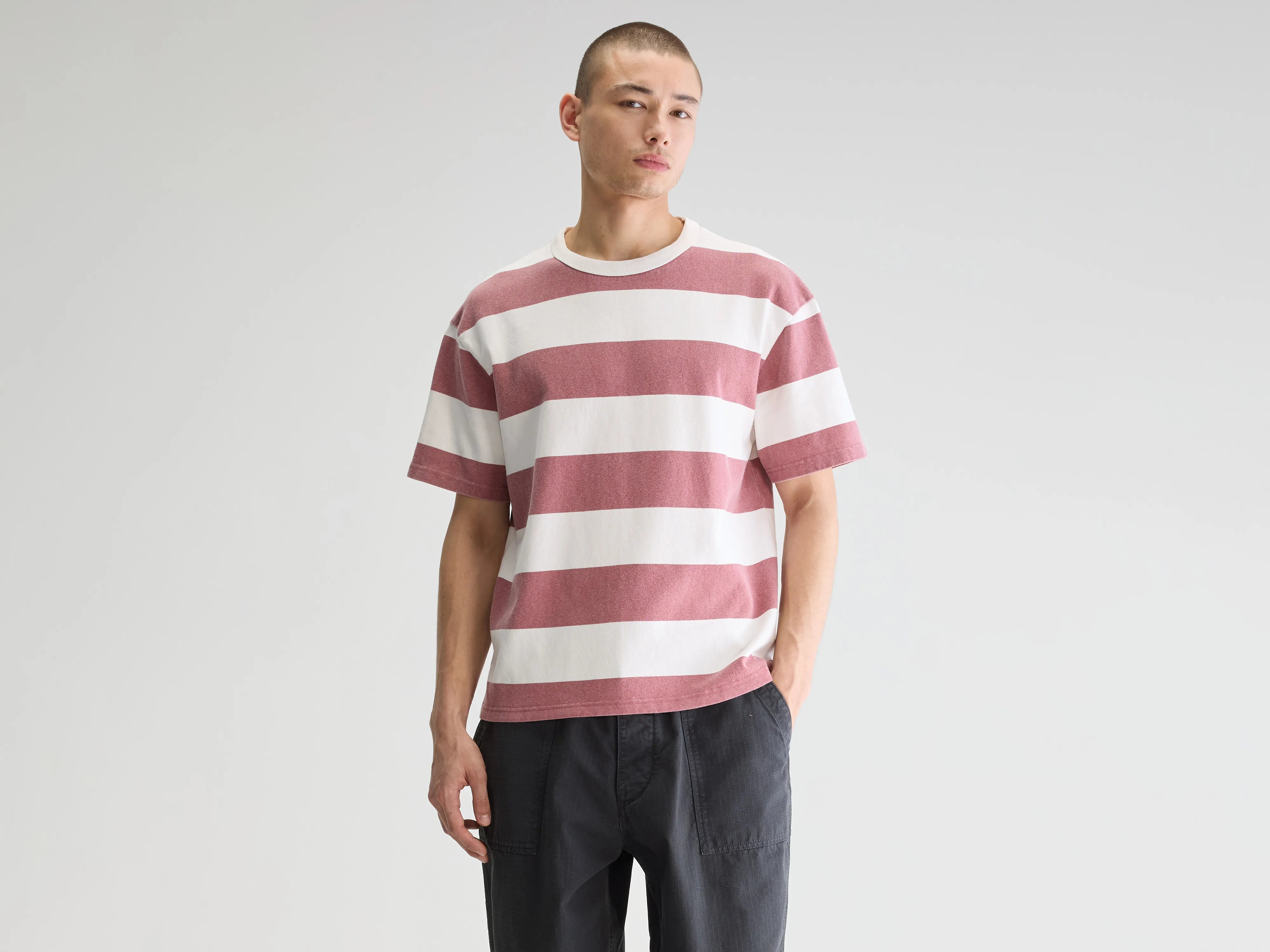 short-sleeved shirts for men with a minimalist aestheticVouch short-sleeve t-shirt (251 / M / STRIPE B)