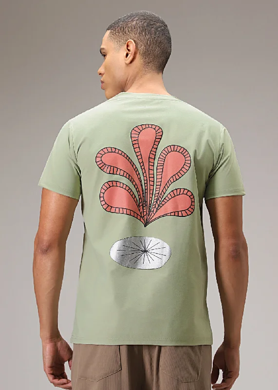 cable-knit sweaters for menClover Green Printed T-Shirt