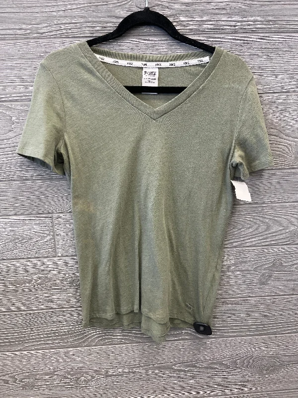 Bohemian women's topsTop Short Sleeve Basic By Pink In Green, Size: Xs