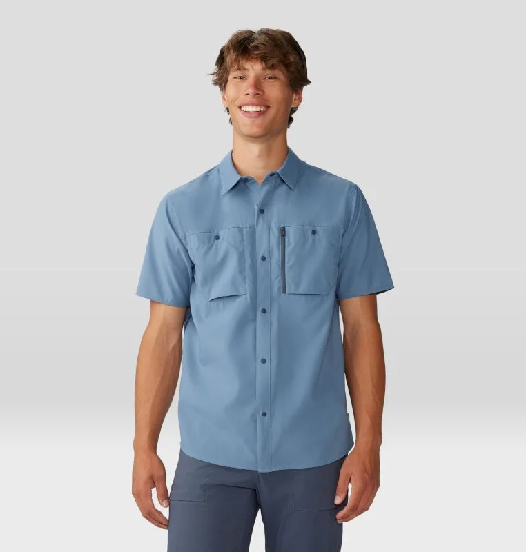 short-sleeved men's shirts with buttons down the frontMen's Trail Sender Short Sleeve - Light Zinc